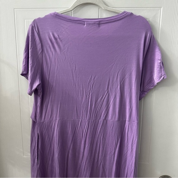 Lavender Nursing Maternity Dress XL – Pockets Breastfeeding Access Soft Stretch - Picture 7 of 9